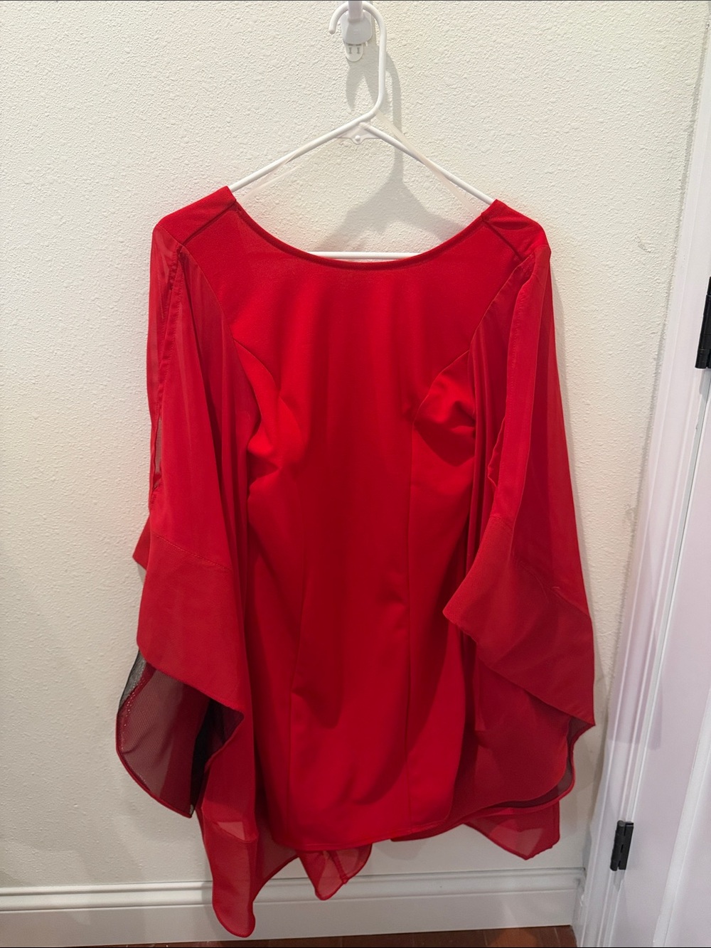 Red Women's Chiffon Overlay Dress